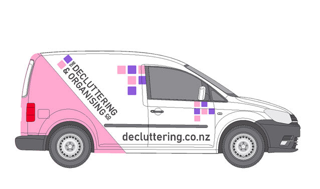 The Decluttering & Organising Co is our parent company. This is an image of our pick-up vehicle, a Volkswagen Caddy